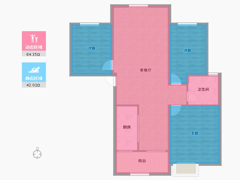 河南省-南阳市-弘都·金帝国际-96.20-户型库-动静分区