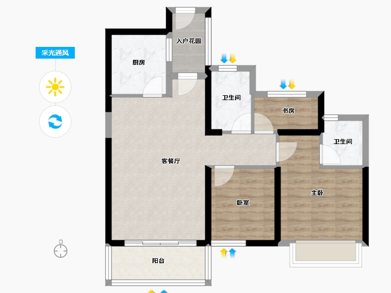 福建省-漳州市-永鸿御溪谷-71.24-户型库-采光通风