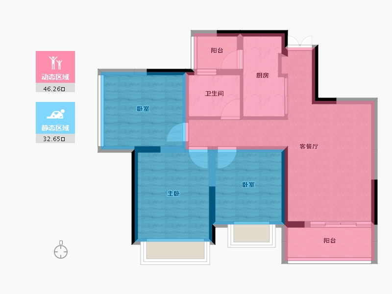 四川省-成都市-奥园棠玥府-69.48-户型库-动静分区