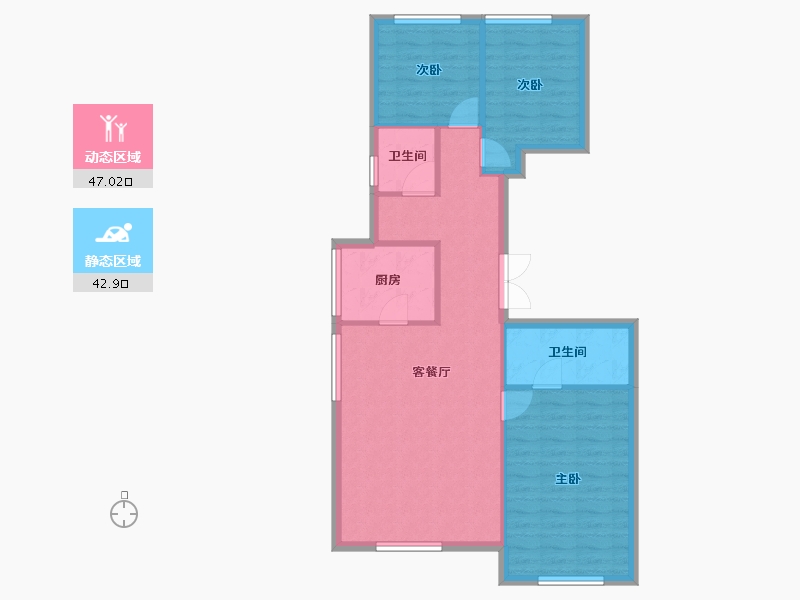 北京-北京市-西山上品湾MOMA-81.78-户型库-动静分区