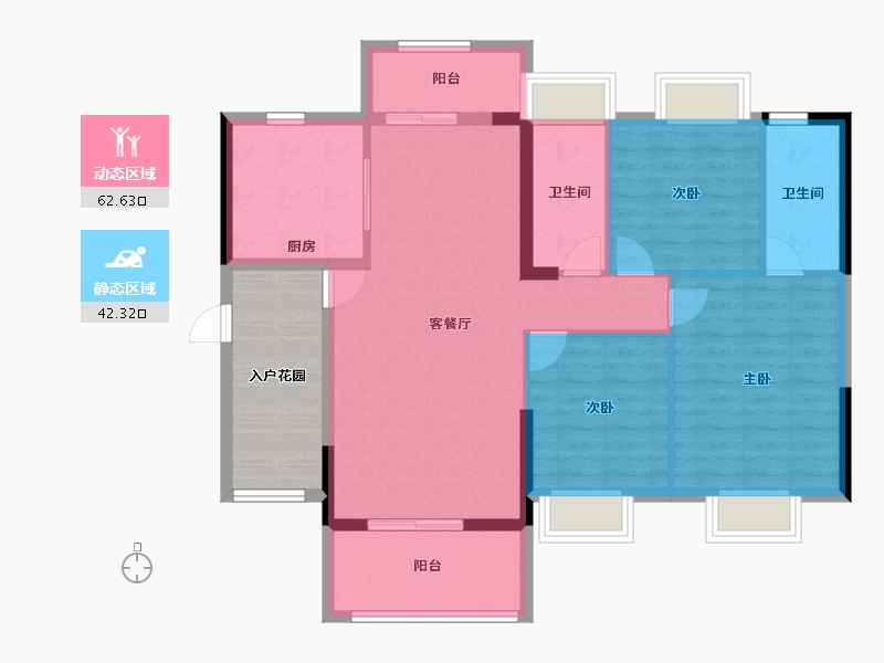 湖南省-衡阳市-银泰红城-103.51-户型库-动静分区