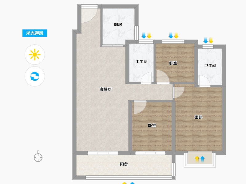 江苏省-南京市-金陵华夏中心-82.40-户型库-采光通风