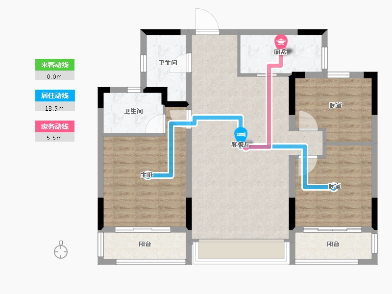 浙江省-台州市-曙光平桥首府-93.60-户型库-动静线