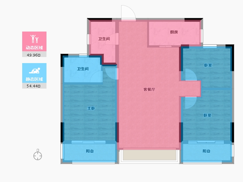 浙江省-台州市-曙光平桥首府-93.60-户型库-动静分区