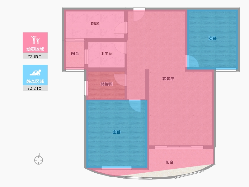 福建省-南平市-建瓯水岸蓝桥-96.32-户型库-动静分区