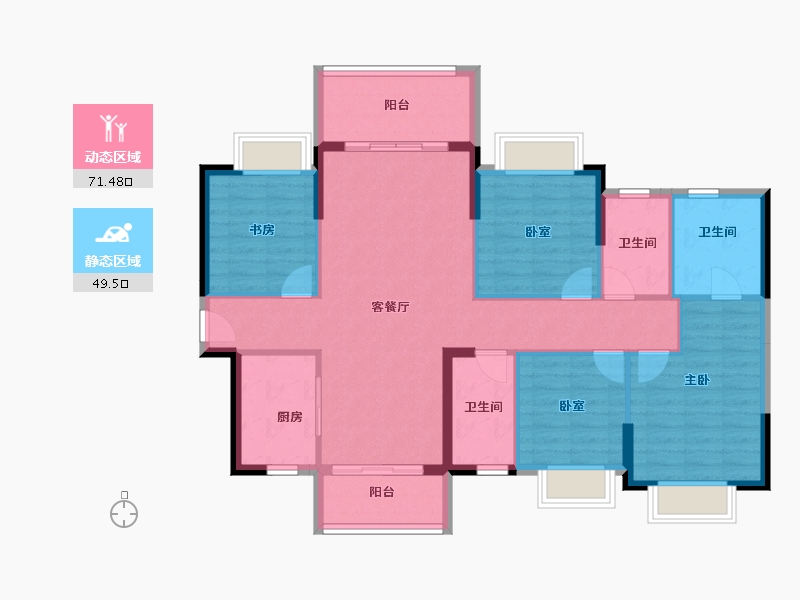 广东省-东莞市-丰华珑远翠珑湾-109.08-户型库-动静分区