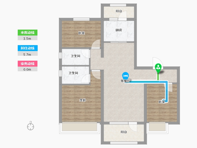 河北省-唐山市-迁西碧桂园·天玺湾-83.59-户型库-动静线