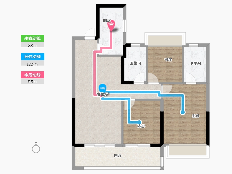 江苏省-南京市-新城云樾观山-84.11-户型库-动静线