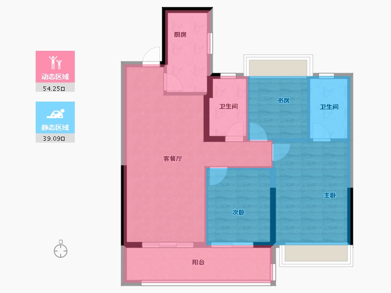 江苏省-南京市-新城云樾观山-84.11-户型库-动静分区