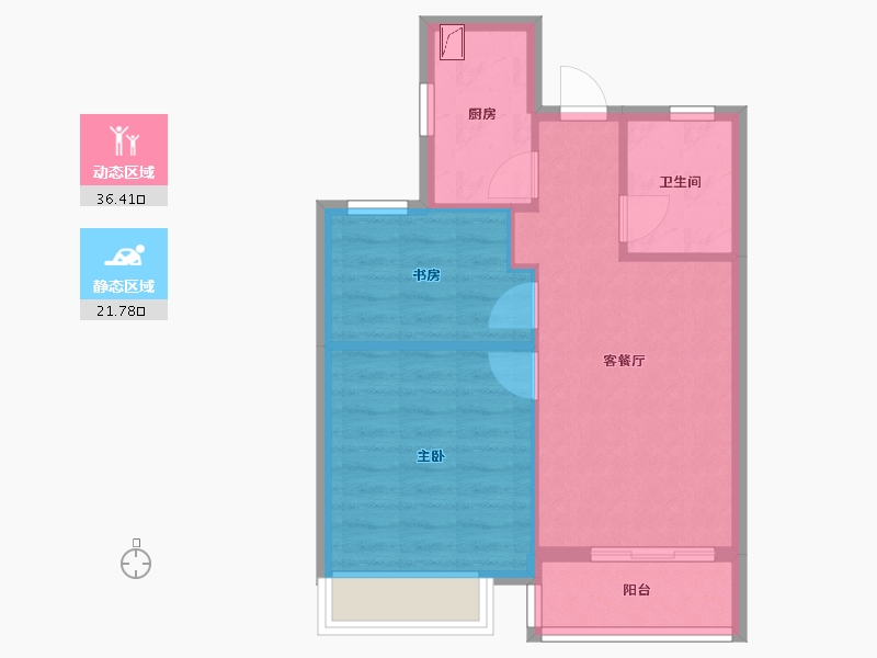 安徽省-马鞍山市-绿城蓝城陶然里-52.08-户型库-动静分区