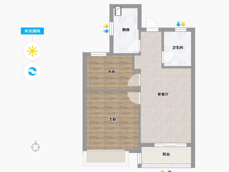 安徽省-马鞍山市-绿城蓝城陶然里-52.08-户型库-采光通风