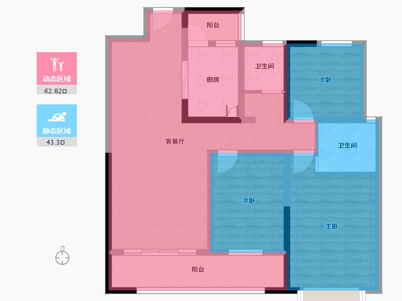 云南省-红河哈尼族彝族自治州-美景和府-93.33-户型库-动静分区