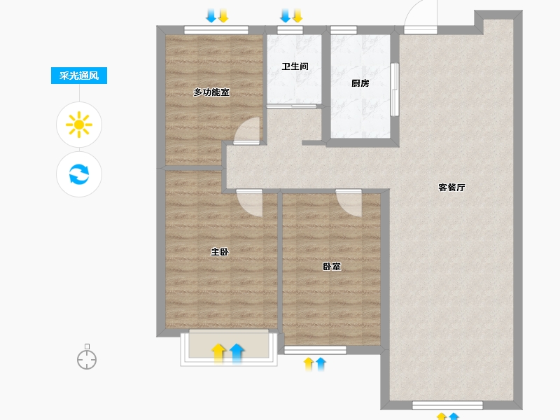 河北省-唐山市-迁西碧桂园·天玺湾-92.00-户型库-采光通风