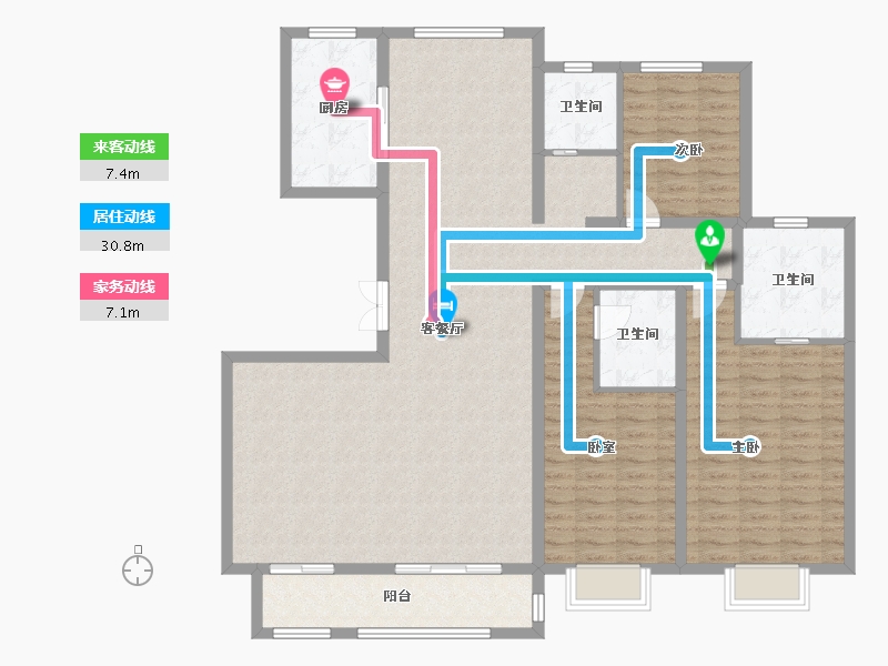 河北省-唐山市-瑞宫•天屿湾-140.38-户型库-动静线