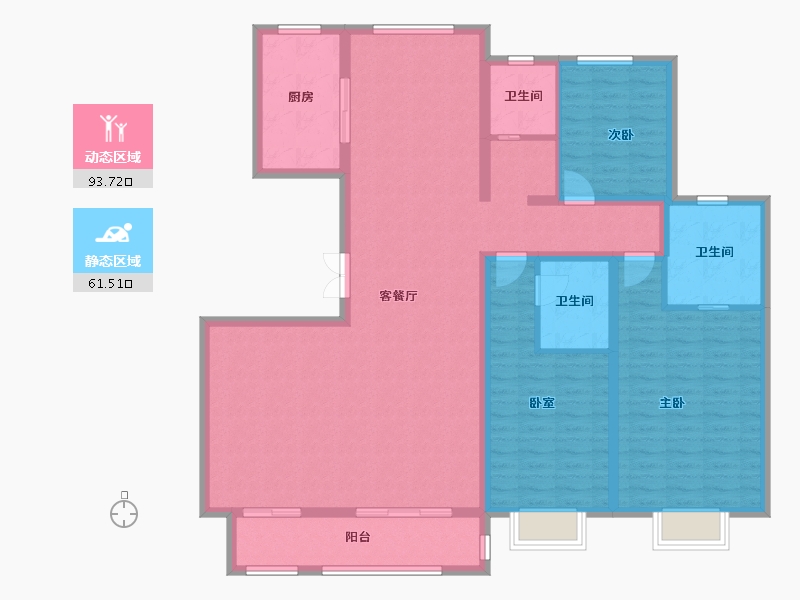 河北省-唐山市-瑞宫•天屿湾-140.38-户型库-动静分区