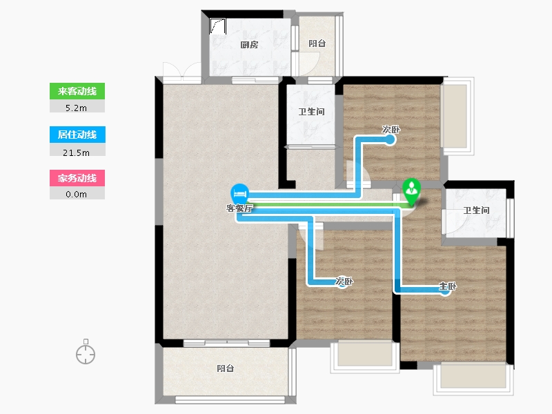 湖南省-株洲市-华晨·山水豪庭-109.00-户型库-动静线