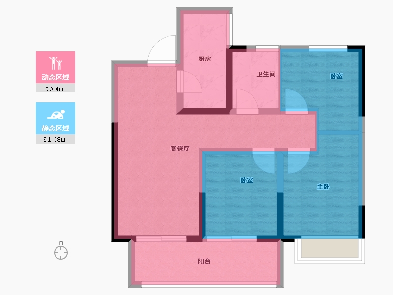 河南省-南阳市-建业龙悦城-72.21-户型库-动静分区