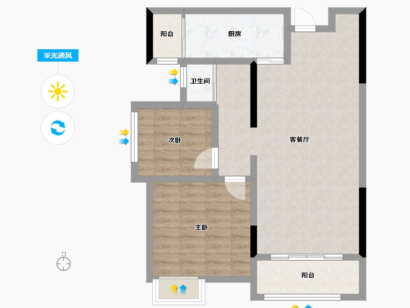 湖北省-十堰市-汇霖·智慧城-72.99-户型库-采光通风