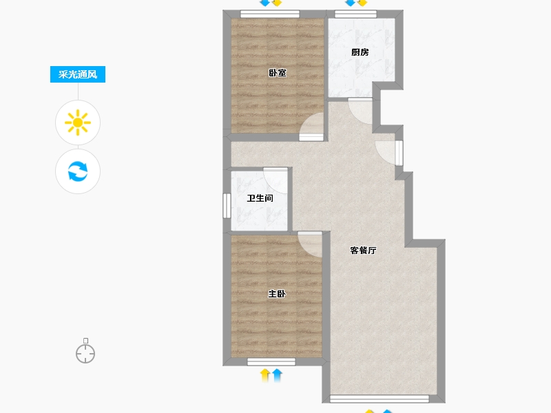 北京-北京市-中国铁建梧桐浅山-64.12-户型库-采光通风