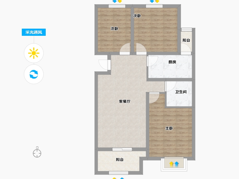 山西省-太原市-山投·青运城-76.17-户型库-采光通风