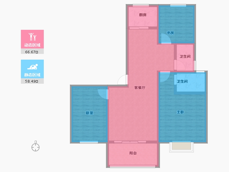 山西省-临汾市-石化小区二期-112.61-户型库-动静分区