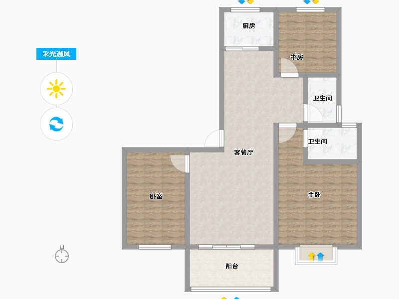 山西省-临汾市-石化小区二期-112.61-户型库-采光通风