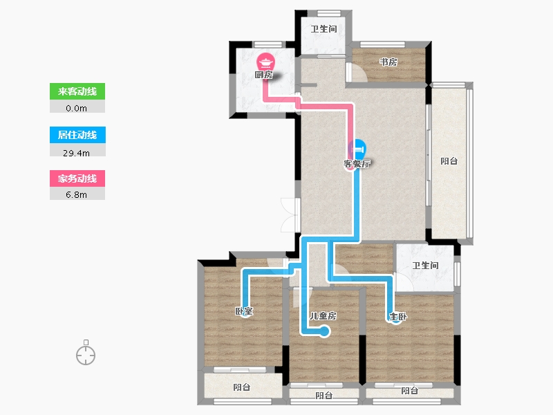 浙江省-台州市-杨帆·龙禧二期-111.40-户型库-动静线