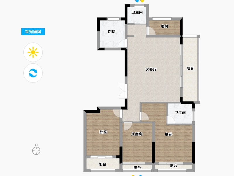 浙江省-台州市-杨帆·龙禧二期-111.40-户型库-采光通风