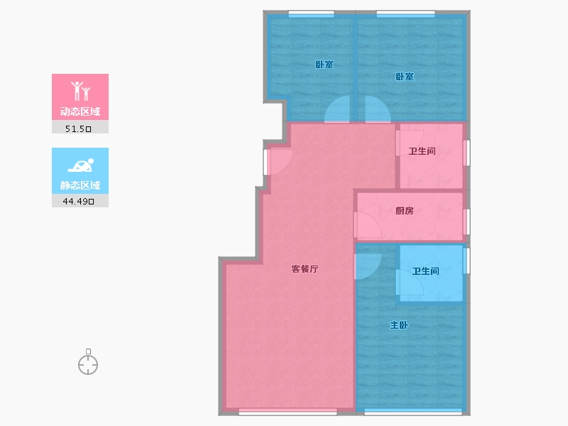 北京-北京市-中国铁建梧桐浅山-88.00-户型库-动静分区