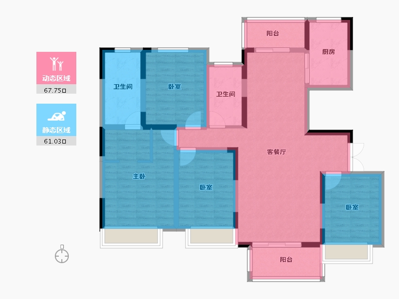 河南省-南阳市-邓州建业城-114.21-户型库-动静分区