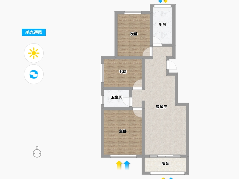 山东省-威海市-南海翡翠城-77.32-户型库-采光通风