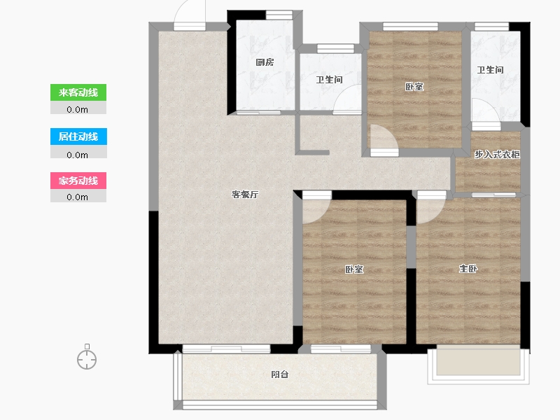 河南省-安阳市-中茂玖悦府-86.47-户型库-动静线