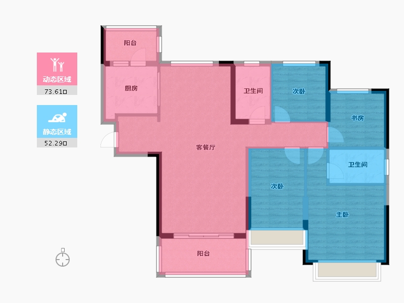 浙江省-湖州市-湖州恒大珺睿府-113.61-户型库-动静分区