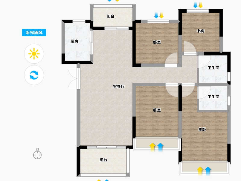 河南省-南阳市-建业龙悦城-116.00-户型库-采光通风