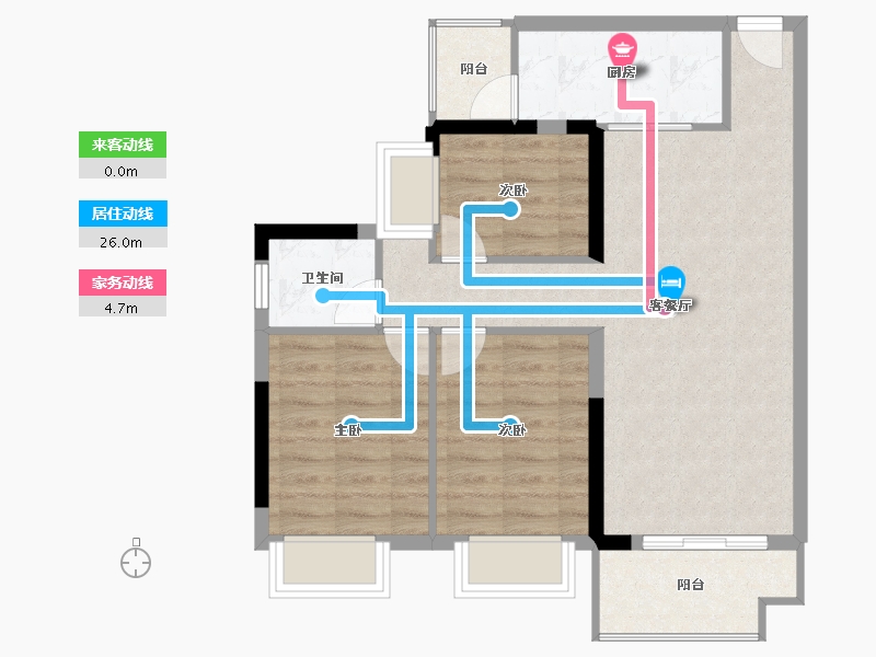 广东省-东莞市-腾龙名悦公馆住宅-70.59-户型库-动静线