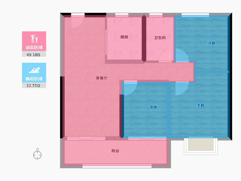 江苏省-南京市-凤溪苑-72.94-户型库-动静分区