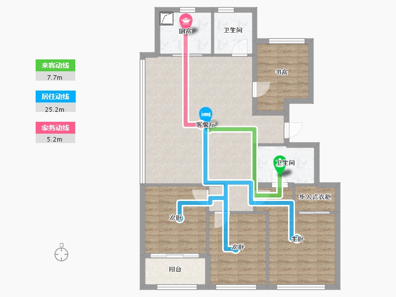 浙江省-湖州市-滨江棕榈十里春晓-100.80-户型库-动静线