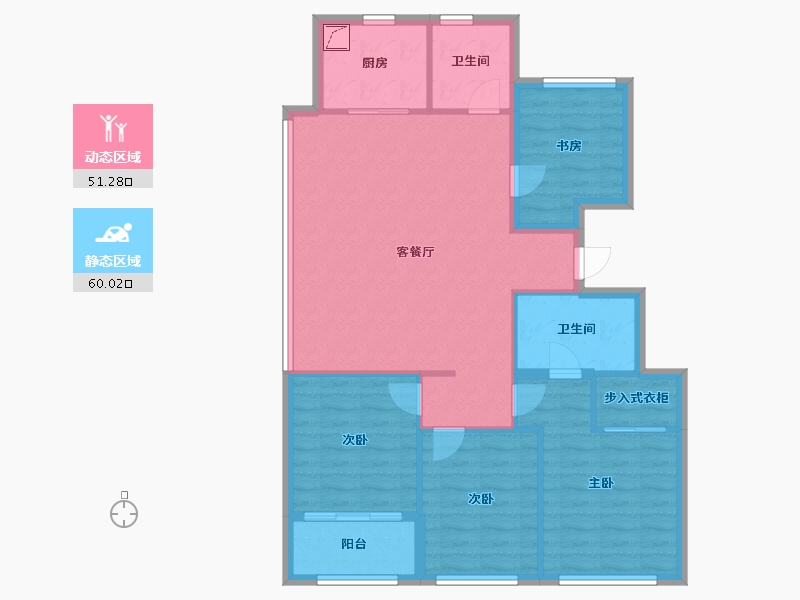 浙江省-湖州市-滨江棕榈十里春晓-100.80-户型库-动静分区