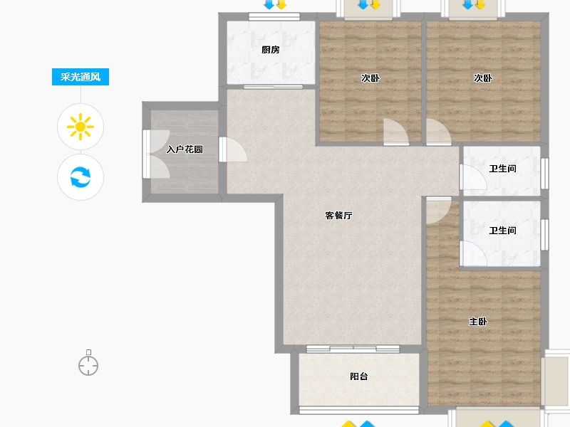 福建省-南平市-建瓯武夷花园-104.04-户型库-采光通风