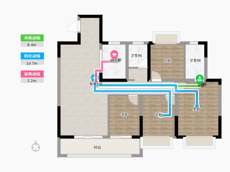 江苏省-南京市-棠玥府-104.06-户型库-动静线