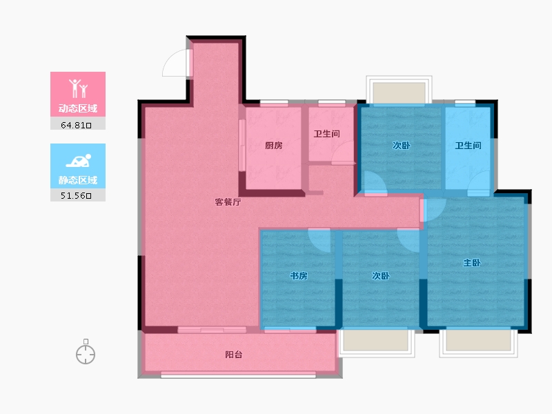 江苏省-南京市-棠玥府-104.06-户型库-动静分区