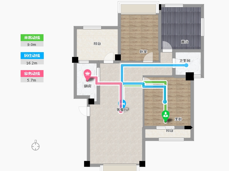 四川省-成都市-香颂湖国际社区-95.72-户型库-动静线