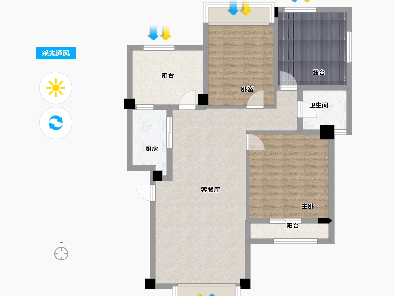 四川省-成都市-香颂湖国际社区-95.72-户型库-采光通风