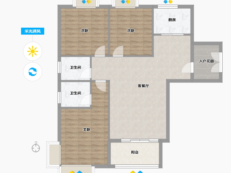 福建省-南平市-建瓯武夷花园-101.03-户型库-采光通风