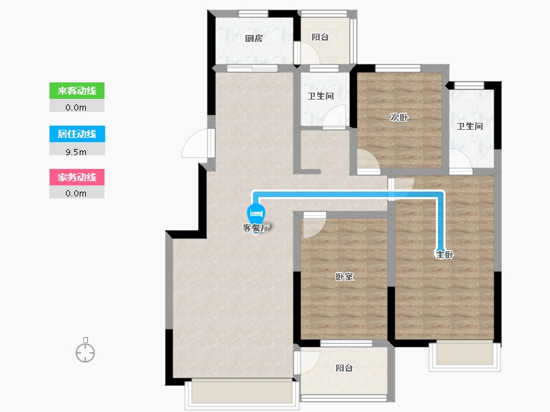 河南省-安阳市-中茂玖悦府-102.85-户型库-动静线