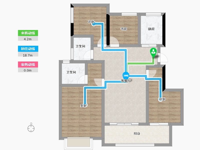 安徽省-合肥市-华宇信达北麓雅舍-89.34-户型库-动静线