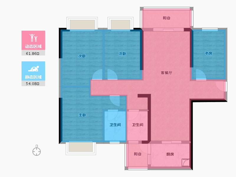 广东省-东莞市-山水江南玖峯-103.17-户型库-动静分区