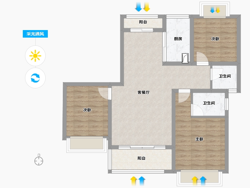 江西省-上饶市-晶科·滨江1号-78.81-户型库-采光通风