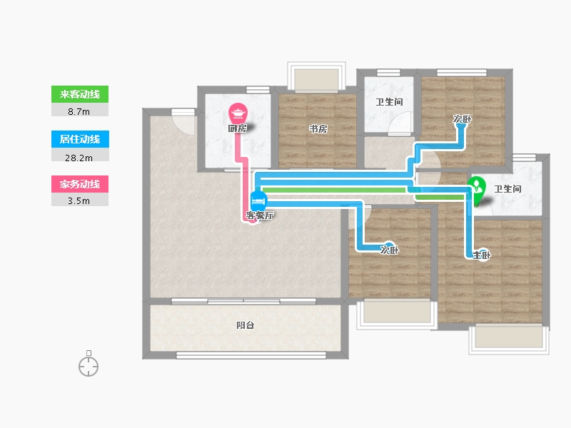 江苏省-南通市-大华海启东方-103.19-户型库-动静线