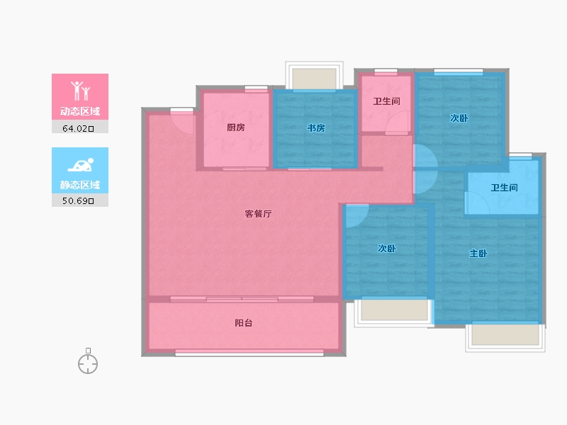 江苏省-南通市-大华海启东方-103.19-户型库-动静分区